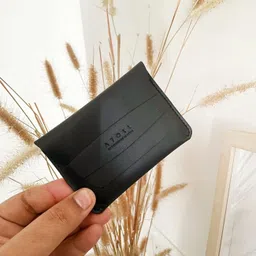 atoll Men’s Minimalist Loop Wallet | Genuine Leather Slim Card Holder | Black image 5