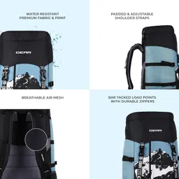 gear Alphamount 2 25"/50L Extra Large Water Resistant 4 Compartment Rucksack/Travel Bag/For Unisex(Navy Blue-Mint) image 5