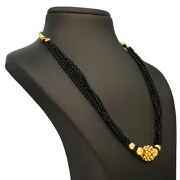 malabar gold & diamonds Gold Necklace for Women 22k | Pure Gold Traditional Maharashtrian Thushi/Tushi necklace 22kt(916) BIS Hallmark Gold for Birthday, Anniversary, Gudi Padwa & Festival Gift image 4