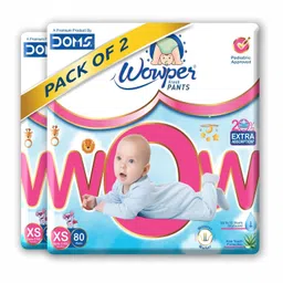 WOWPER FRESH PANT DIAPER NEW BORN 80 DIAPERS PACK OF 2 - NB (160 PIECES) image 1