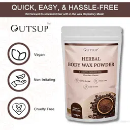outsup Wax Powder for Hair Removal for Women & Men | Painless & Quick Solution for Hair Removal Chocolate Flavor with No harmful chemicals, Irritation, Skin Rashes & No Side Effects - 100gm image 3