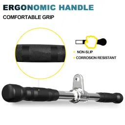 POWER GUIDANCE Tricep Press Down Cable Attachment, Weight Machine Accessories, V Handle with Rotation, Tricep Rope, Rotating Bar, V-Shaped Bar image 3