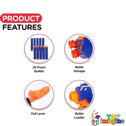 Toy Imagine Blaze Storm Hot Fire Dart Gun Toy for Target Shooting | Fun Battle Action Indoor & Outdoor Game | Birthday Gift for Boys & Girls | Long Range, 10 Suction Dart Bullets, 8+ Years. image 2