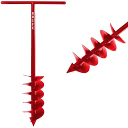 KRUFE Earth Auger Hole Digger - Dual Blades, 6 Inches | Heavy-Duty Earth Auger Machine for Efficient Digging | Ideal Post Hole Digger for Professional and DIY Projects (Red) image 1