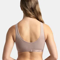 jockey ES04 Women's Wirefree Padded Super Combed Cotton Elastane Stretch Full Coverage Sleep Bra with Removable Pads and Ultrasoft Underband image 3