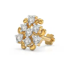u are 925 Sterling Silver 18K Gold Plated Trinity Heart Nose Pin for Women and Girls | With Certificate of Authenticity and 925 Stamp image 1