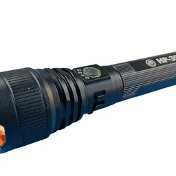 High-Power 18000 mAh Double Battery Rechargeable LED Flashlight with Long Range Bright Focus Beam Black image 1