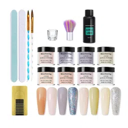 myaddiction Dip Powder Portable Sizes 8 Colors Nail Powder Set for Nails Extension Grey image 1