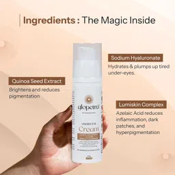 glopetra Under Eye Cream, Visibly Reduces Dark Circles, Fine Lines, Puffiness, suitable for all skin types, for Men & Women, 20g image 4
