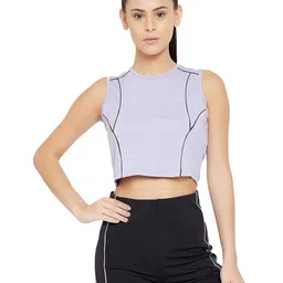 clovia Women's Activewear Sleeveless Sports Crop Top image 2