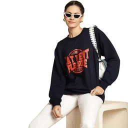 mack jonney Printed Round Neck Cotton Fleece Sweatshirt for Women-MACK32471 image 4