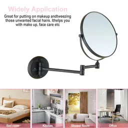 DOLPHY Black 5X Magnifying Shaving & Makeup Mirror - (8 Inch Round, Wall Mount, Framed) image 5