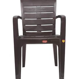 Prima Plastic Chair for Living Room | Set of 2 | Chair for Home, Living Room, Outdoor | Stackable Chair with arm | 100% Virgin Plastic | Big Boss 2 (Weather Brown Colour) image 3