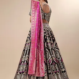 purvaja Women's Jacquard Semi-Stitched Lehenga choli(Saheli) image 3