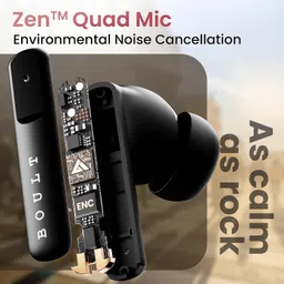Boult Z60 Truly Wireless in Ear Earbuds with 60H Playtime, Zen™ ENC Mic, 50ms Low Latency, 13mm Bass Drivers, Type-C Fast Charging, Made in India, BT V5.3, Touch Control, IPX5 Ear Buds (Raven Black) image 4