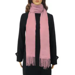 one echelon Cashmere Wool Scarf Stole for Women Men | Large Wrap Shawl in Solid Color with Tassels image 4
