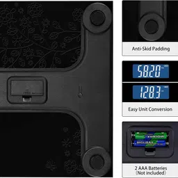 urm URM® Digital Bathroom Weighing Scale with LCD Panel & Thick Tempered Glass, Electronic Weight Machine for Human Body image 4