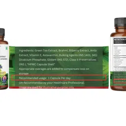 dhe acme DHE-ACME™ "AGELUXE™ ASTAXANTHIN Capsules –Supplement with Bilberry, Brahmi, Green Tea, Amla & Vitamin E – Antioxidant, Skin, Eye & Brain Health – 60 Capsules – Non-GMO & Gluten-Free image 3