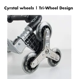 Aloxe Folding Portable Stair Climbing Cart Trolley: Portable Luggage Trolley w/Adjustable Handle, Bungee Cord Tri-Wheel, Hand Truck, Lightweight Dolly cart, Luggage Moving for Home & Office. image 3