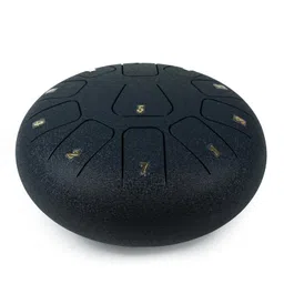 Essenza 11 Notes 8 Inch Grey Bali Hai Alloy Steel Tongue Drum Perfect Percussion Musical Instrument for Kids and Adults Handpan Drum for Meditation, Yoga Includes Mallets, Finger Picks & Travel Bag image 2