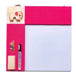 IVEI Combination Board - Pin Board and White Board Combo - Dry Erase Board - Bulletin Board - Dual White Board & Pin Board for Kids Study Room, Office, School, Home with Handcrafted Elephant - Pink image 1