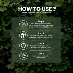 generic Khadi 100% Pure & Natural Katha Powder for Hair Colour | Fresh Catechu in Zipper Pouch (100gm) image 3