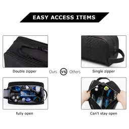 bagsmart Toiletry Bag For Men, Travel Toiletry Organizer Dopp Kit Water-Resistant Shaving Bag For Toiletries,17.8 Cm Black image 3