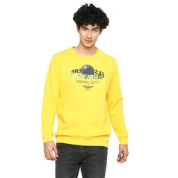 spykar Men's Cotton Round Neck Sweatshirt (MSS02BBLW158) image 1