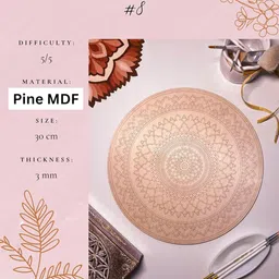 American Elm Pre-marked 30 cm Wooden Mandala Board Good MDF Coloring Art for Adults DIY Wall & Art Therapy Craft with Intricate Laser Cut Design image 4