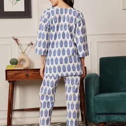 clovia Women's Cotton Printed Top & Pyjama Set image 4