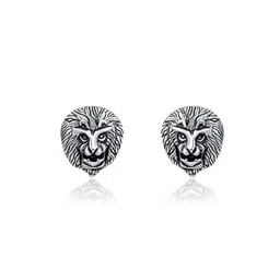 raajraani Pure 925 Sterling Silver Cufflink |Simba Cufflinks| Oxidised Finish, No Stones| Gift for Him | (11.4 gms) image 1