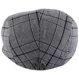 the tie hub Black & White Merchants Flat Cap – Classic Newsboy Hat for Men image 4