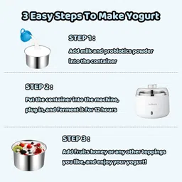 JoyMech Yogurt Maker, Greek Yogurt Maker Machine with Constant Temperature Control, Stainless Steel Container, 1.1 Quart for Home Organic Yogurt image 2
