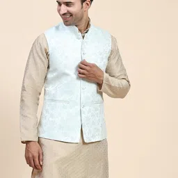 aany's culture Men's Ethnic Digital Floral Printed Nehru Jacket | Regular fit | Stylish Nehru Jacket | Premium Nehru Jacket For Men image 4