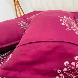 RD TREND Presents Bedsheet for Double Bed 210 TC, Size- 90/100 Inchs (228/254 CM), Double Bed bedsheet with 2 Pillow Covers(18/28 Inchs) Color -Red Pattern-Floral image 4