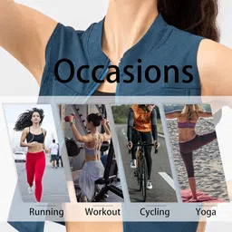 eryue Women Sports Vest Zip up SLE Casual Vests image 5