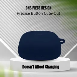 LIRAMARK Silicone Cover Case with Carabiner Compatible with JBL Tune 245NC (Midnight Blue) image 3