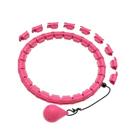 Fashion My Day Weighted Hoop Weight Detachable Adjustable No Fall Ring for Adults Kids Pink 28 Section image 2