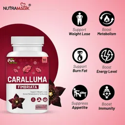 Nutramagik Caralluma Fimbriata Extract Best Natural Plant Root Appetite Suppressant & Energy Booster, max Strength Slim Lean Fat Burn - 60 capsules image 5