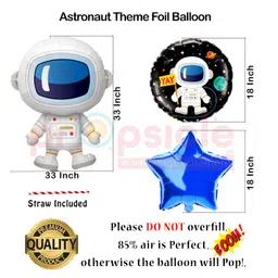 Propsicle Birthday Space Decorations Foil Golden Balloon Pack of 5 Set For Astronaut Theme Kids Party Prince Kids Helium Foil Balloon Item image 3