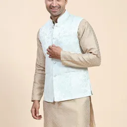 aany's culture Men's Ethnic Digital Floral Printed Nehru Jacket | Regular fit | Stylish Nehru Jacket | Premium Nehru Jacket For Men image 3