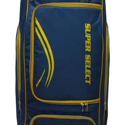 S.S Cricket Kit Wheeled Duffle Bag, Large Capacity, Navy Blue and Gold image 3