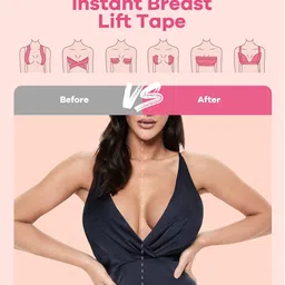 bearkig Breast Lift Tape, Boob Tape for Breast Lift & Shape, Bob Tape for Large Breast, Breathable Push Up Tape, Invisible Body Tape, Boobytape Along with 1-Pair Sticky Reusable Silicone Covers (Beige), image 4