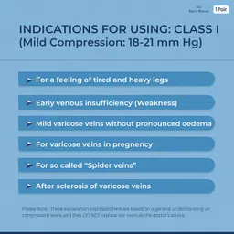 Sorgen Class I Medical Compression Stockings for Varicose Veins | Class 1 Knee Length stockings | Below Knee Class I Compression Socks | 18-21 mm Hg pressure stockings (Medium) image 2