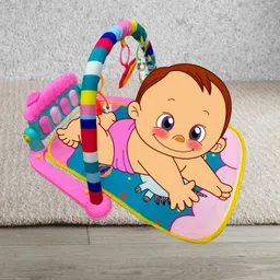 Cable World® 3 in 1 Musical Keyboard Mat Piano Gym Mat Gym & Fitness Rack,Pack of 1 Set (Pink) image 3