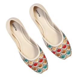 pluxh Women's Handmade Emboidery Ethnic Shoes Punjabi Jutis image 1