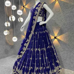 iyalafab Women's Georgette Semi Stitched Lehenga Choli In Multicolour Colour LEHENGACHOLIFORWEDDINGSF218ver-17 image 3