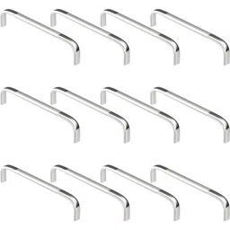 Atlantic Stainless Steel Capsule D Dwawer Cabinet Pull Handle 4 Inch (Total Length 105 Mm, Hole To Hole 95 Mm, Twotone Finish) Pack Of 12 Pieces image 1