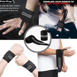 TRUE INDIAN Sports Combo of Protein Shaker Bottle 3 Storage Compartment Leak Proof with 1 Pair of Wrist Supported Band Gym & Fitness Kit 500ml (Purple) image 3