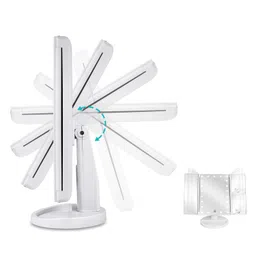 Deweisn Tri-Fold Lighted Vanity Makeup Mirror with 21 LED Lights, Touch Screen and 3X/2X/1X Magnification, Frameless, Tabletop, Modern, Animal Theme, 17x27.5cm image 4